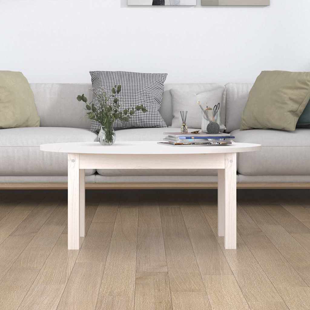 Coffee Table Solid Wood Pine grey white Solid pinewood 80 x 40 x 35 cm 110 cm