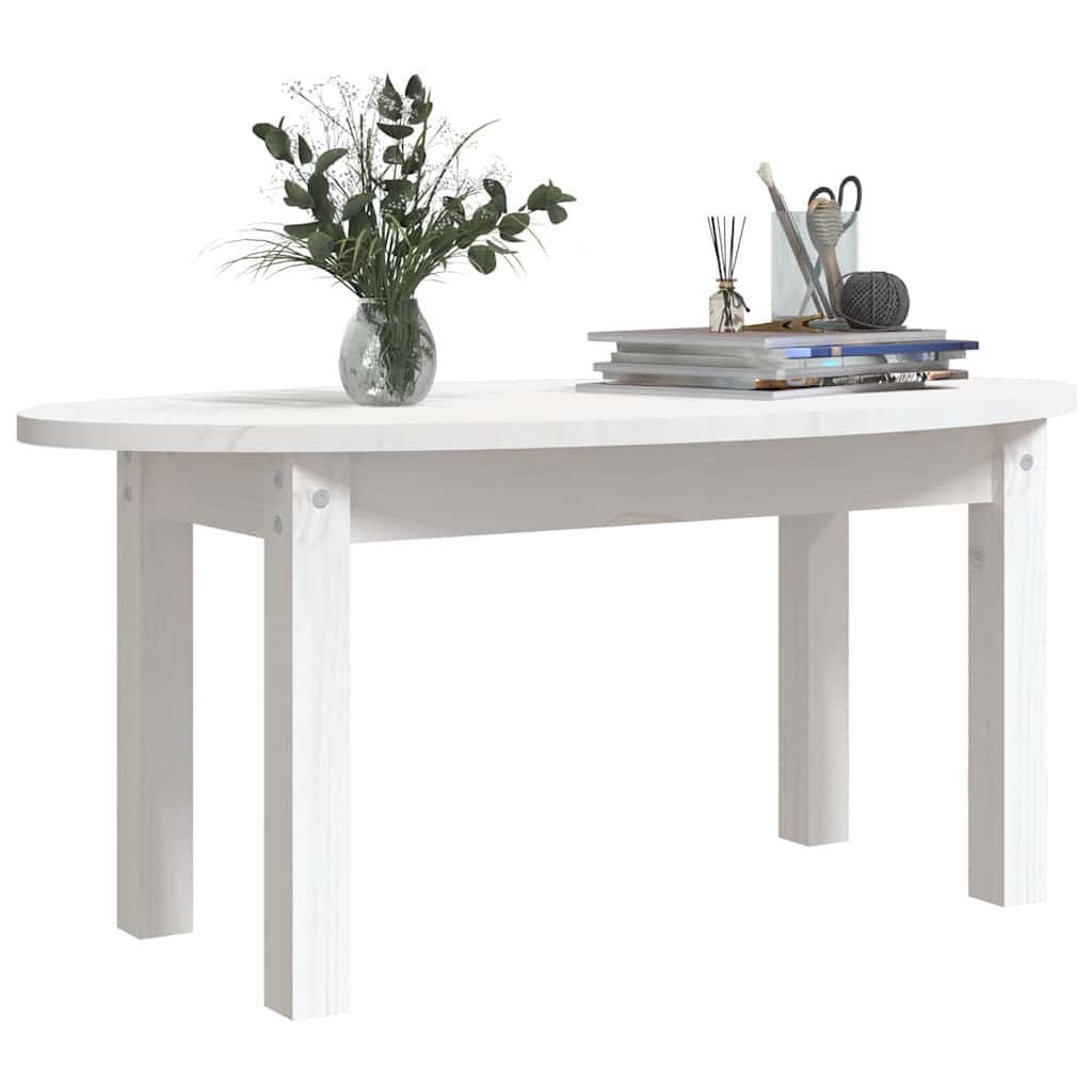 Coffee Table Solid Wood Pine grey white Solid pinewood 80 x 40 x 35 cm 110 cm