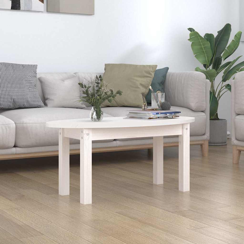 Coffee Table Solid Wood Pine grey white Solid pinewood 80 x 40 x 35 cm 110 cm