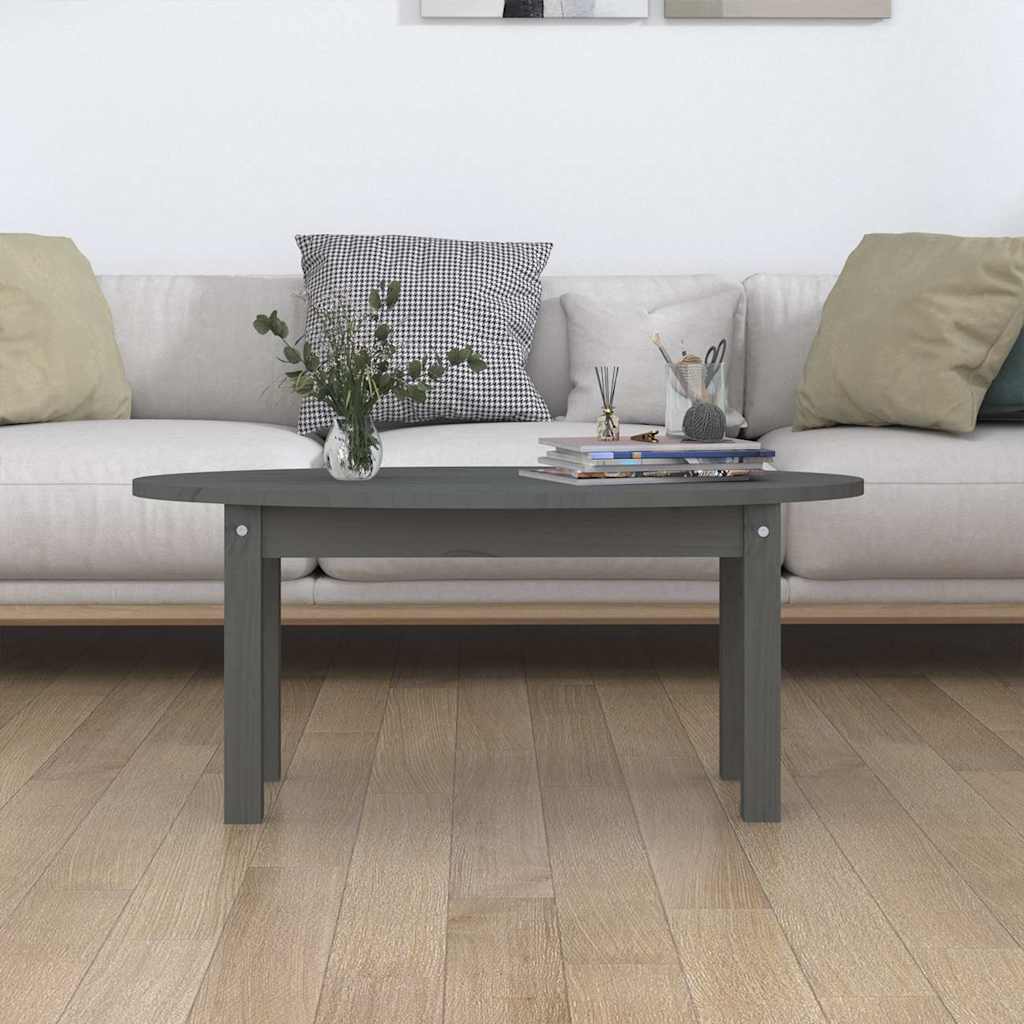 Coffee Table Solid Wood Pine grey white Solid pinewood 80 x 40 x 35 cm 110 cm
