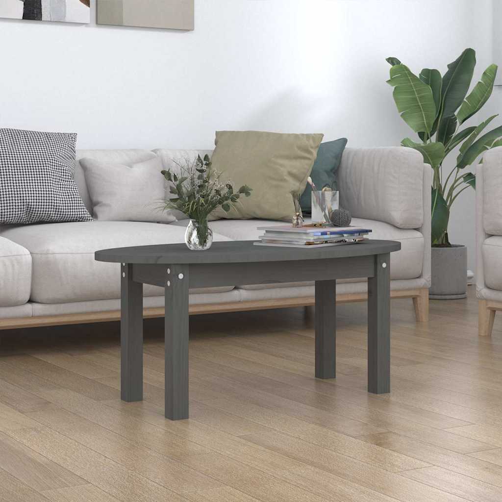 Coffee Table Solid Wood Pine grey white Solid pinewood 80 x 40 x 35 cm 110 cm