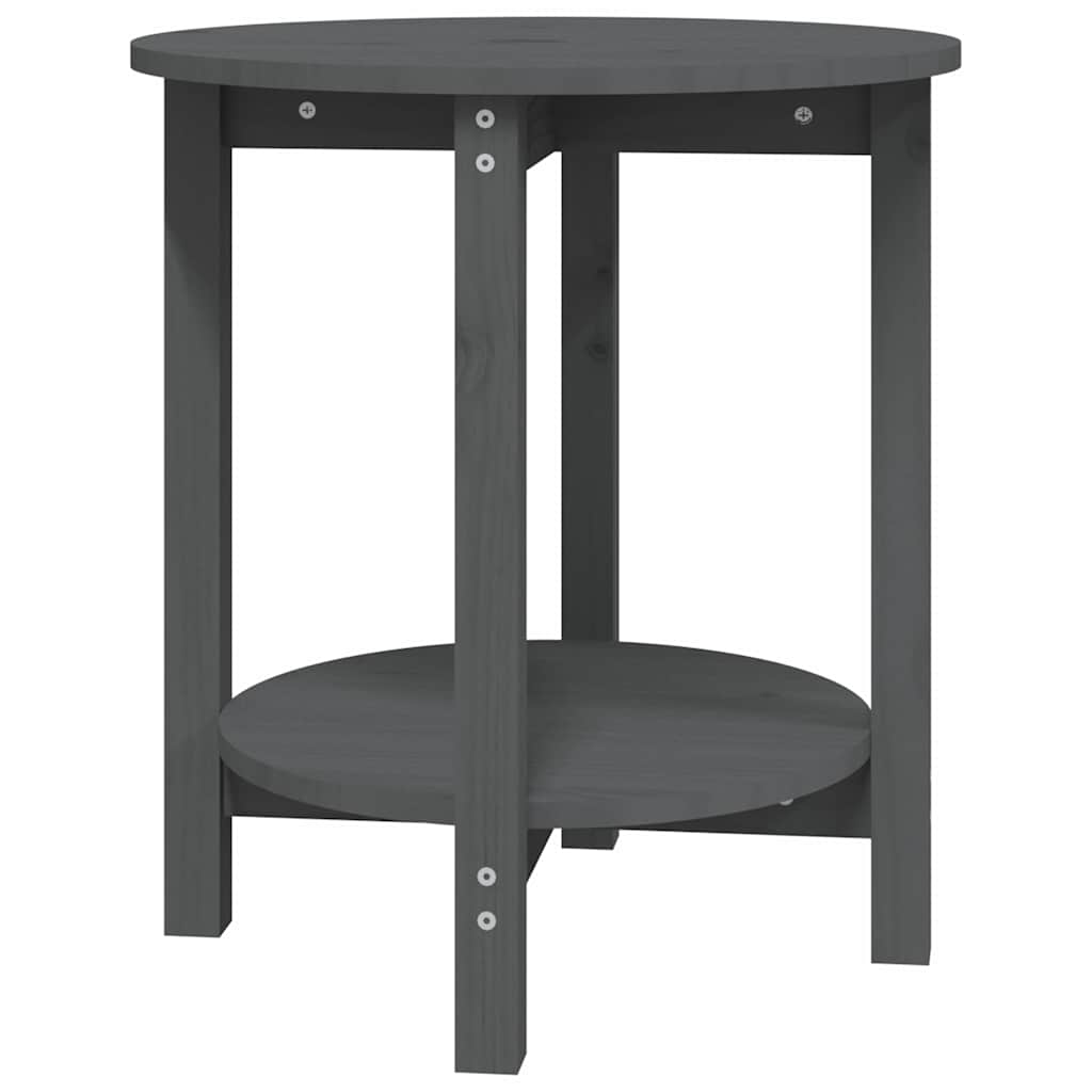 Coffee Table Solid Wood Pine grey black white Solid pinewood Ø 55 x 60 cm
