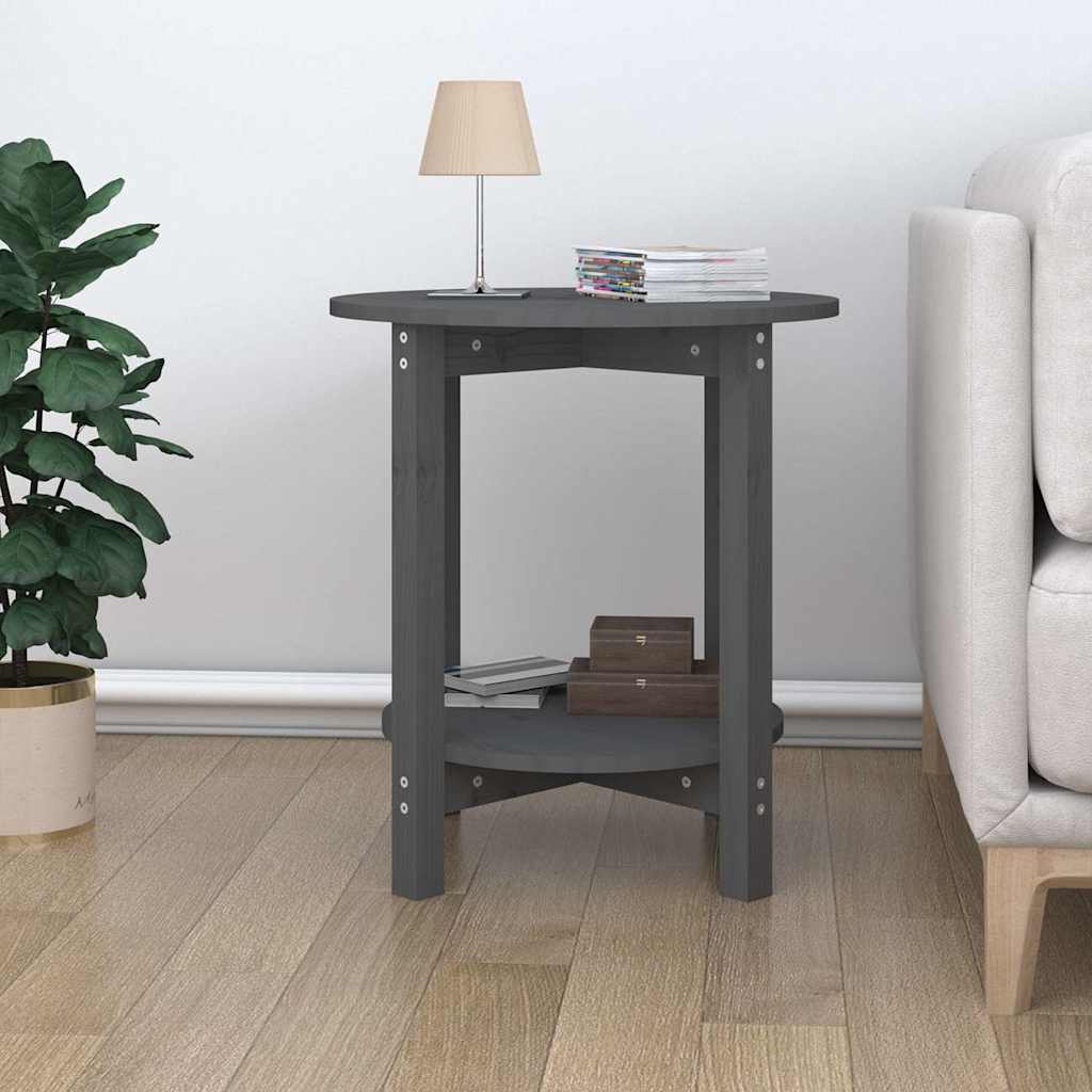 Coffee Table Solid Wood Pine grey black white Solid pinewood Ø 55 x 60 cm