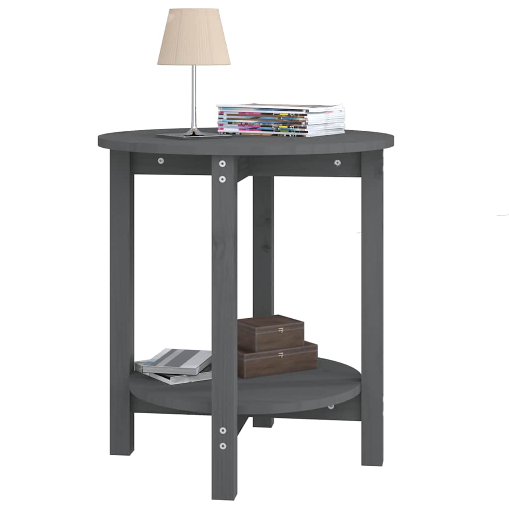 Coffee Table Solid Wood Pine grey black white Solid pinewood Ø 55 x 60 cm