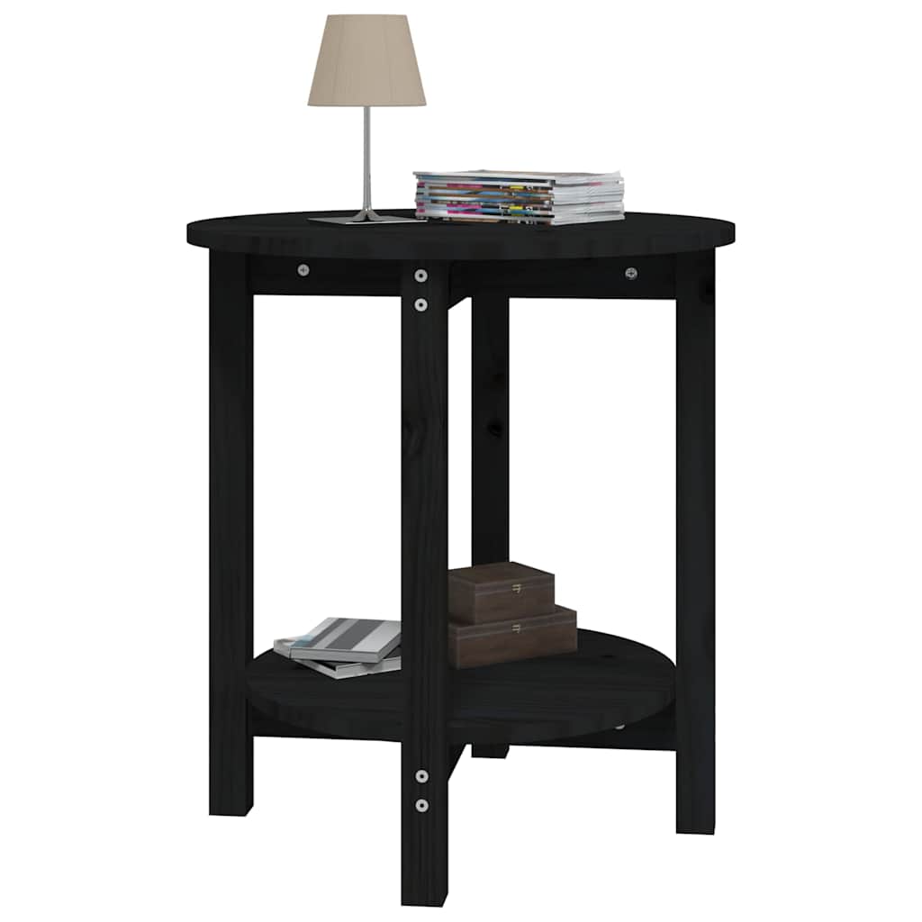 Coffee Table Solid Wood Pine grey black white Solid pinewood Ø 55 x 60 cm