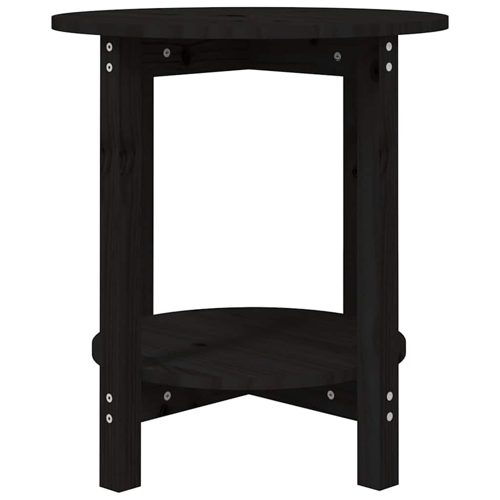 Coffee Table Solid Wood Pine Grey Black White Solid Pinewood Ø 55 X 60 Cm Grey 5
