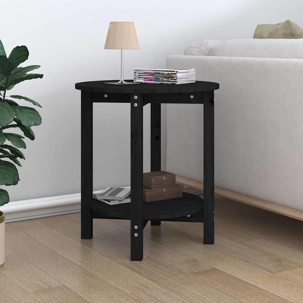 Coffee Table Solid Wood Pine grey black white Solid pinewood Ø 55 x 60 cm