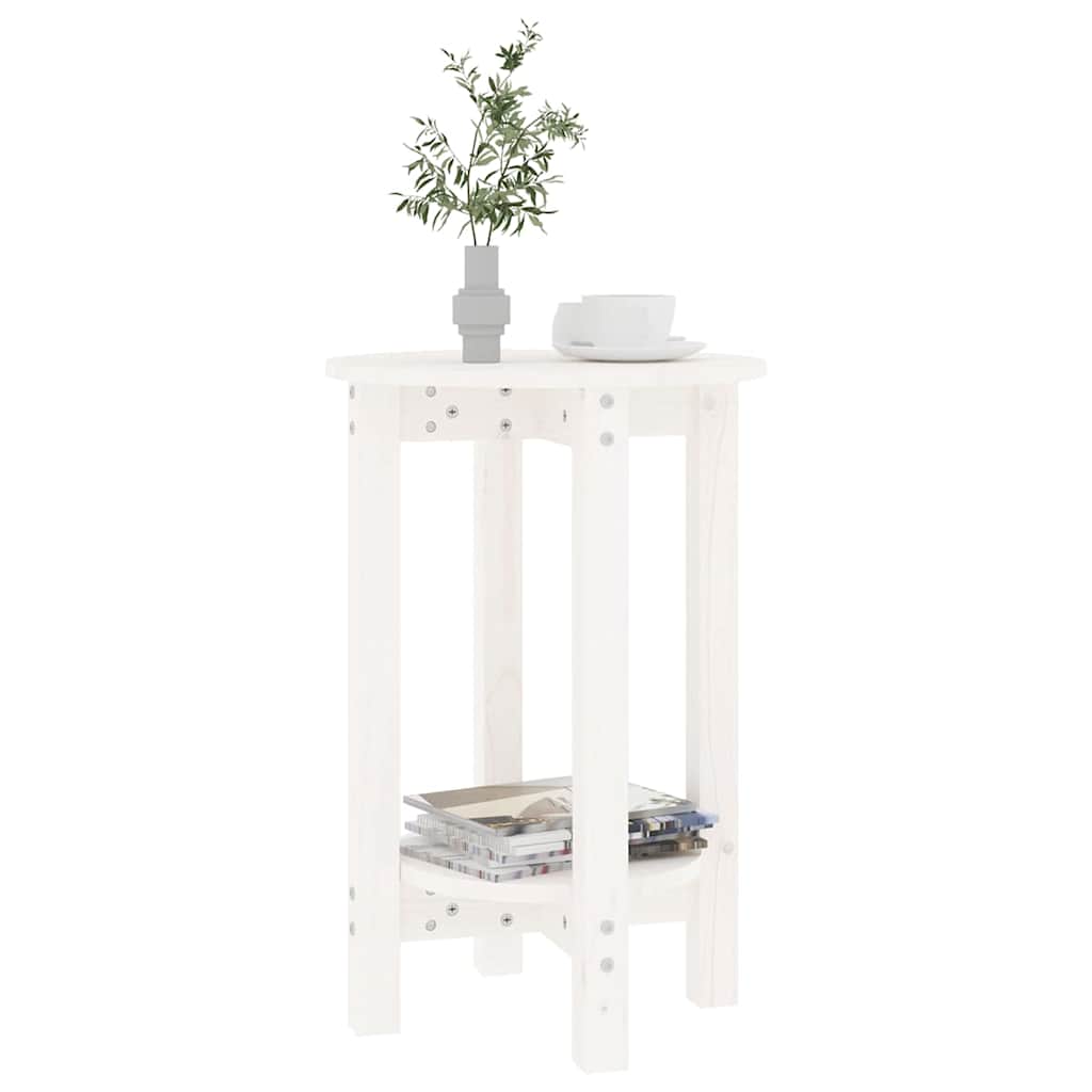 Coffee Table Solid Wood Pine Grey Black White Solid Pinewood Ø 55 X 60 Cm Grey 5