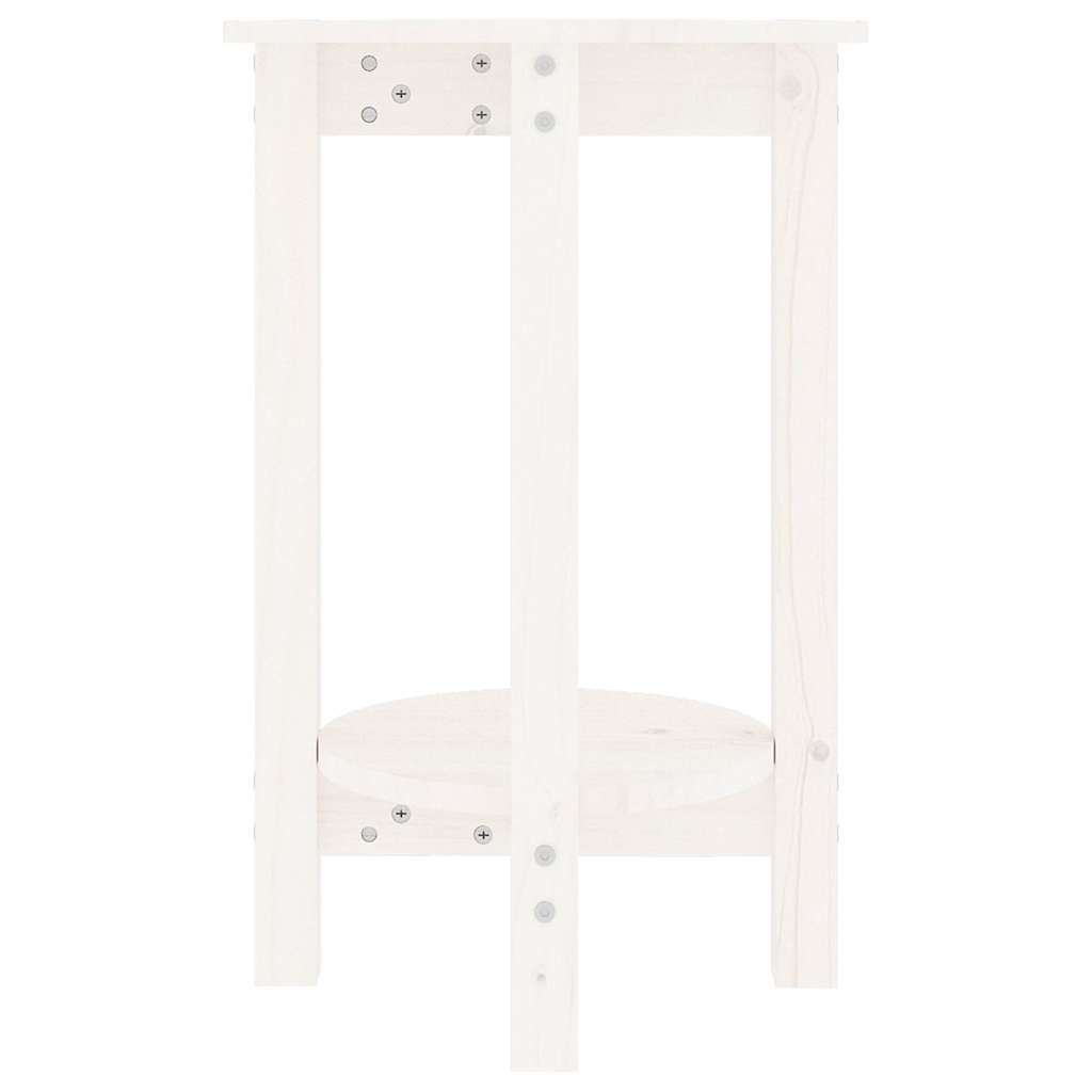 Coffee Table Solid Wood Pine Grey Black White Solid Pinewood Ø 55 X 60 Cm Grey 5