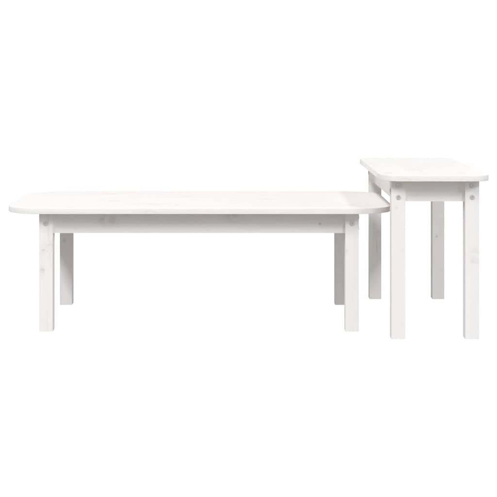 Coffee Table 2 Piece Set Solid Wood Pine Honey Brown Grey Black White Natural 11