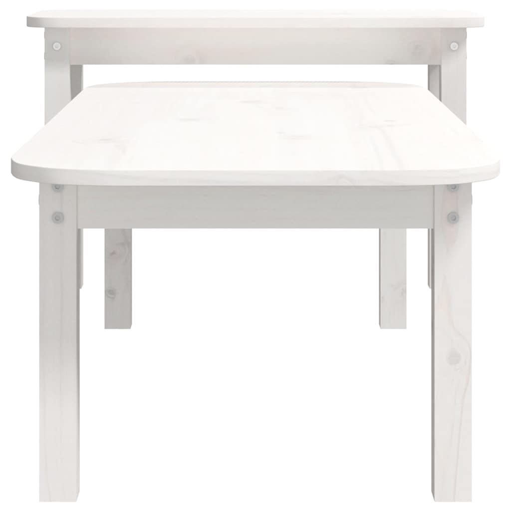 Coffee Table 2 Piece Set Solid Wood Pine Honey Brown Grey Black White Natural 11