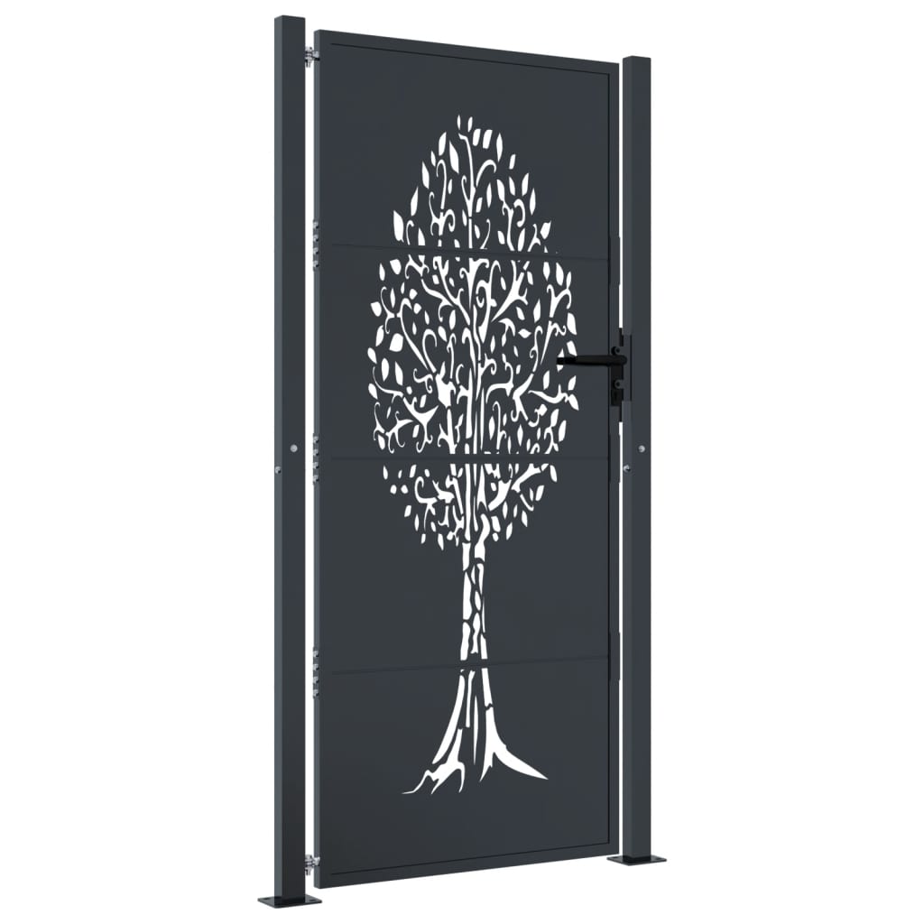 Garden Gate Anthracite Steel Tree Design