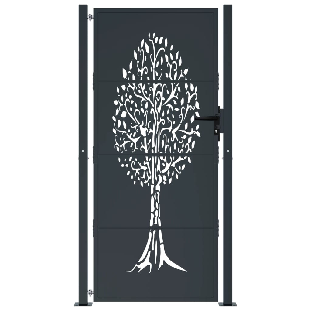 Garden Gate Anthracite Steel Tree Design
