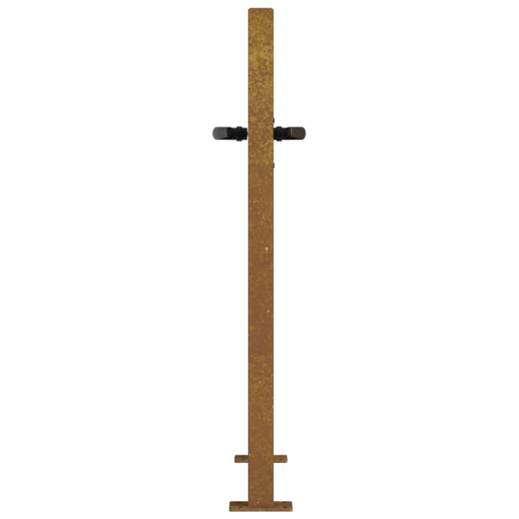Garden Gate Green Steel Fence Lockable Outdoor Security Posts Rusty Corten Steel