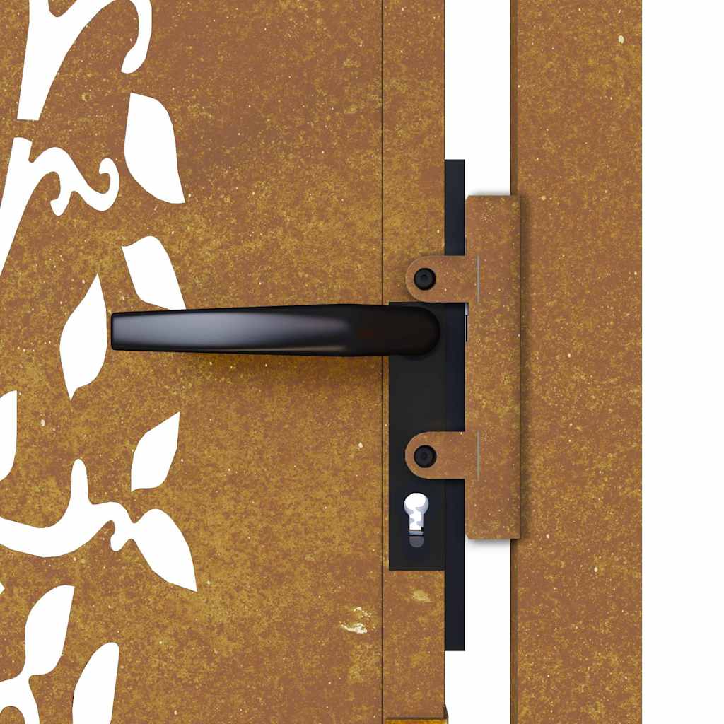 Garden Gate Green Steel Fence Lockable Outdoor Security Posts Rusty Corten steel