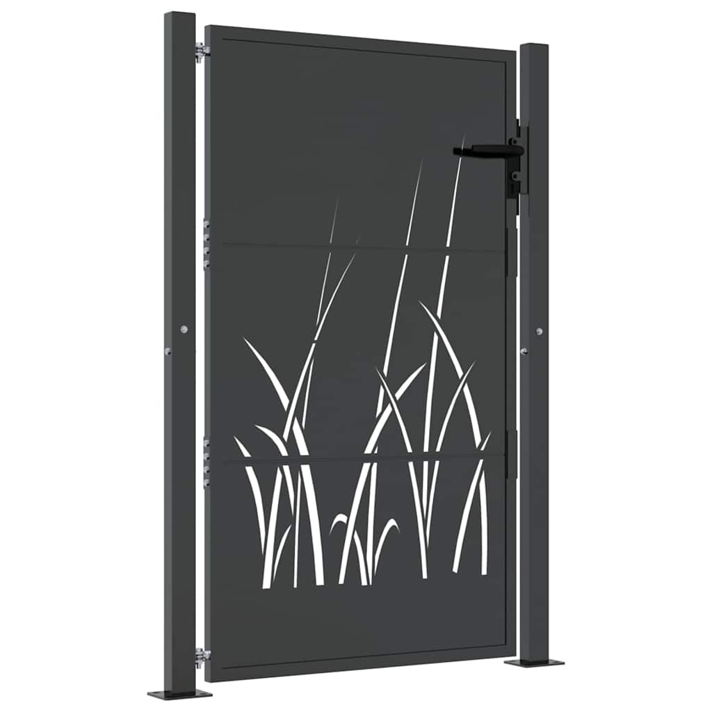 Garden Gate Corten Steel Bamboo Decorative Outdoor Fence Anthracite 100 x 75 cm