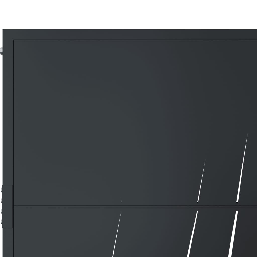 Garden Gate Anthracite Steel Grass Design