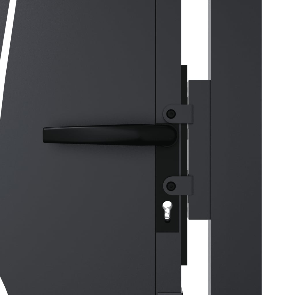 Garden Gate Anthracite Steel Grass Design
