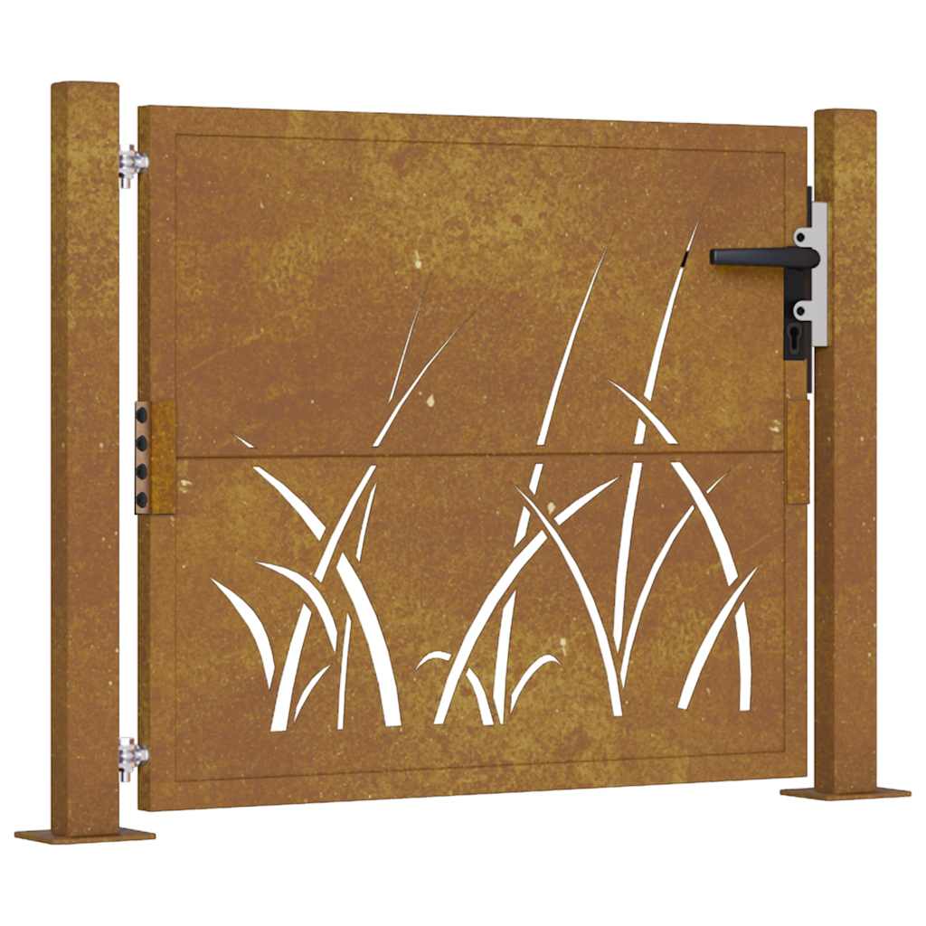 Garden Gate Corten Steel Grass Design