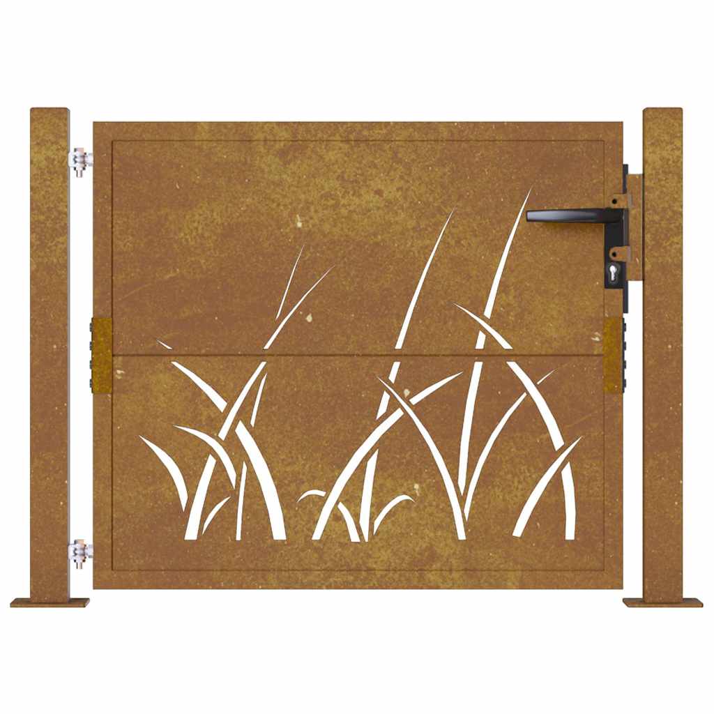 Garden Gate Corten Steel Grass Design