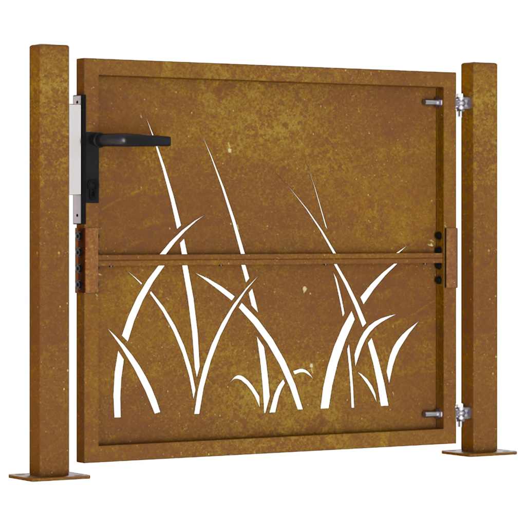 Garden Gate Corten Steel Grass Design