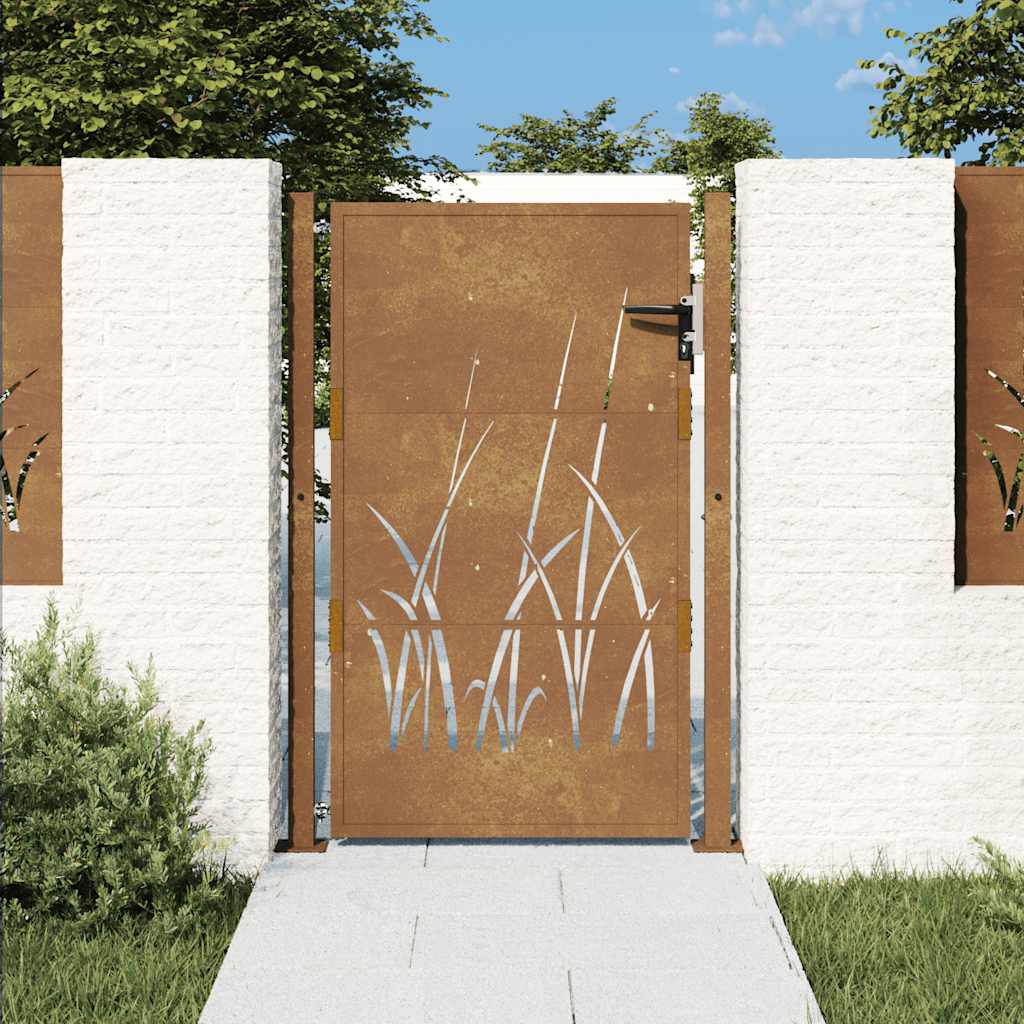 Garden Gate Corten Steel Grass Design
