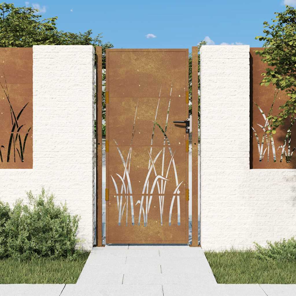 Garden Gate Corten Steel Grass Design