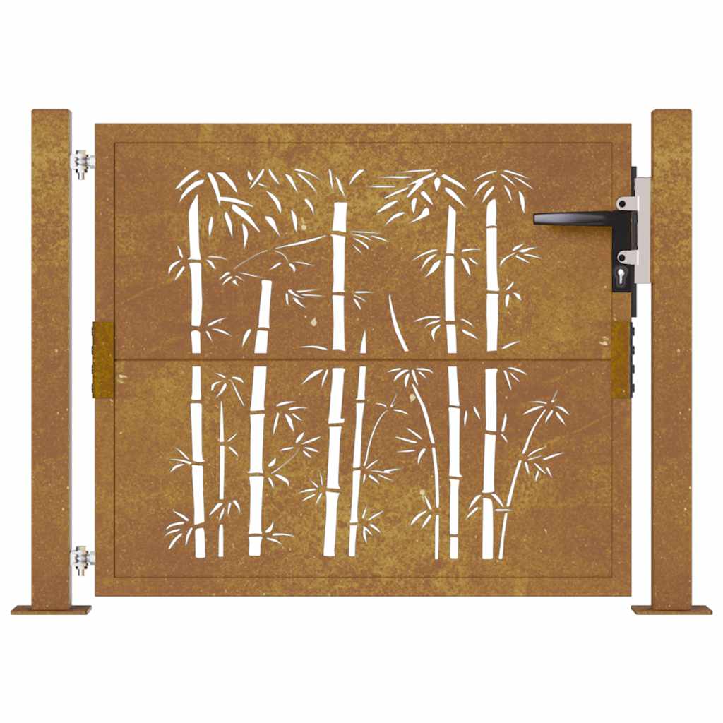 Garden Gate Corten Steel Bamboo Design