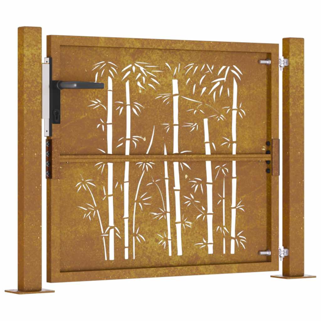 Garden Gate Corten Steel Bamboo Design