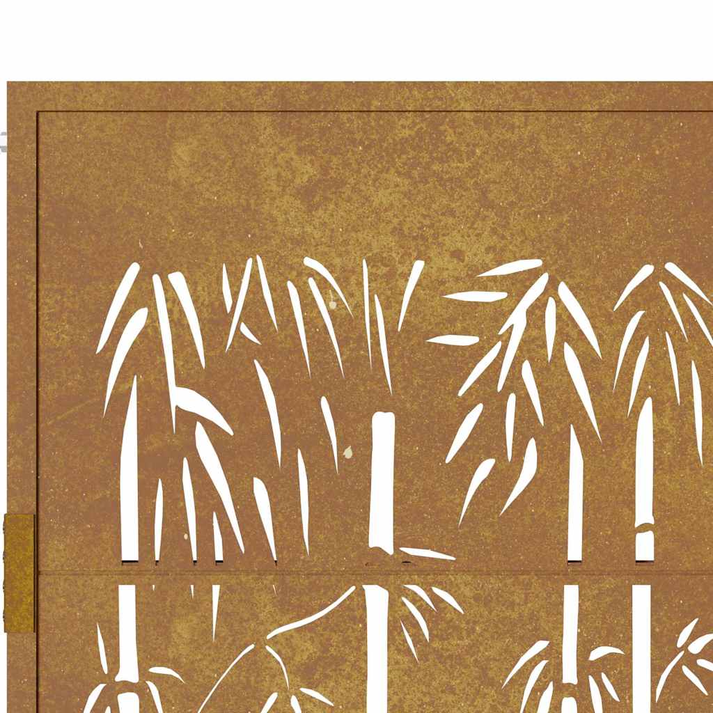 Garden Gate Corten Steel Bamboo Decorative Privacy Fence Outdoor Rusty Lockable
