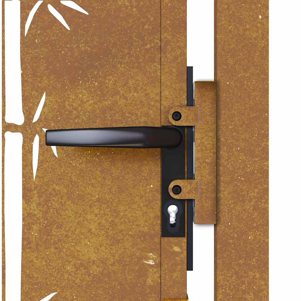 Garden Gate Corten Steel Bamboo Decorative Privacy Fence Outdoor Rusty Lockable