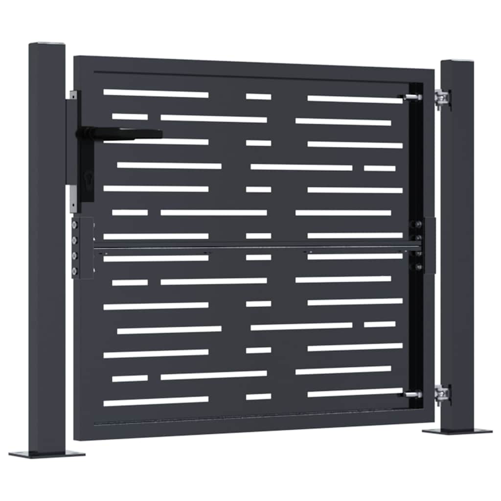 Garden Gate Fence Lockable Steel Outdoor Security Posts & Keys Anthracite