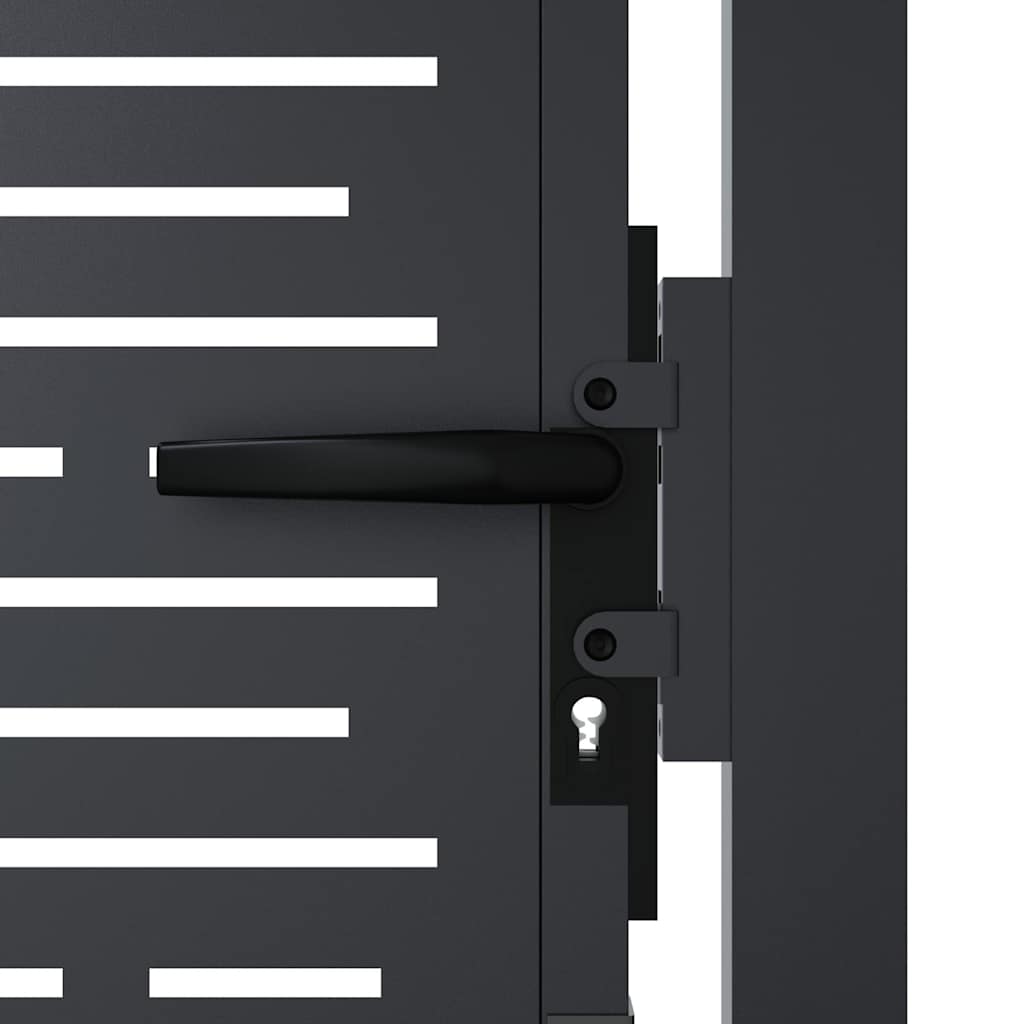 Garden Gate Fence Lockable Steel Outdoor Security Posts & Keys Anthracite