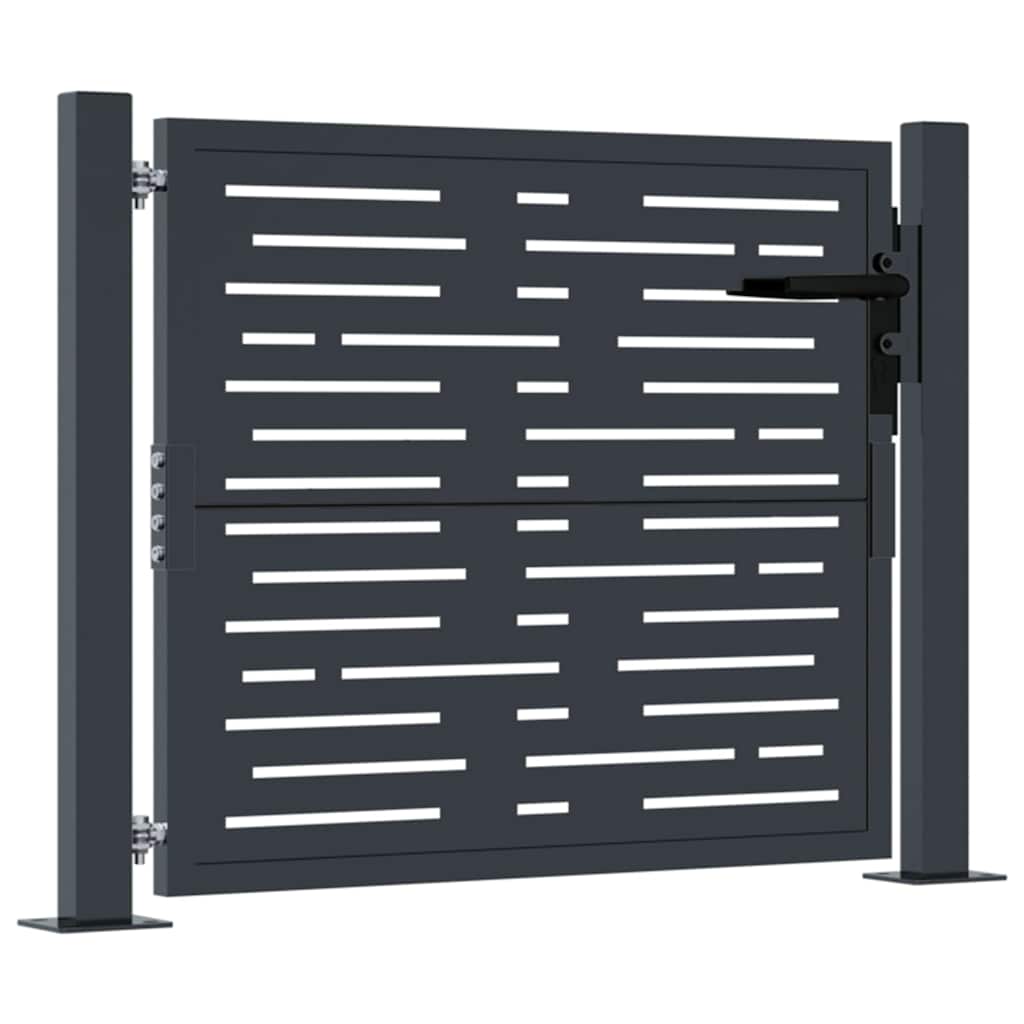 Garden Gate Fence Lockable Steel Outdoor Security Posts & Keys Anthracite