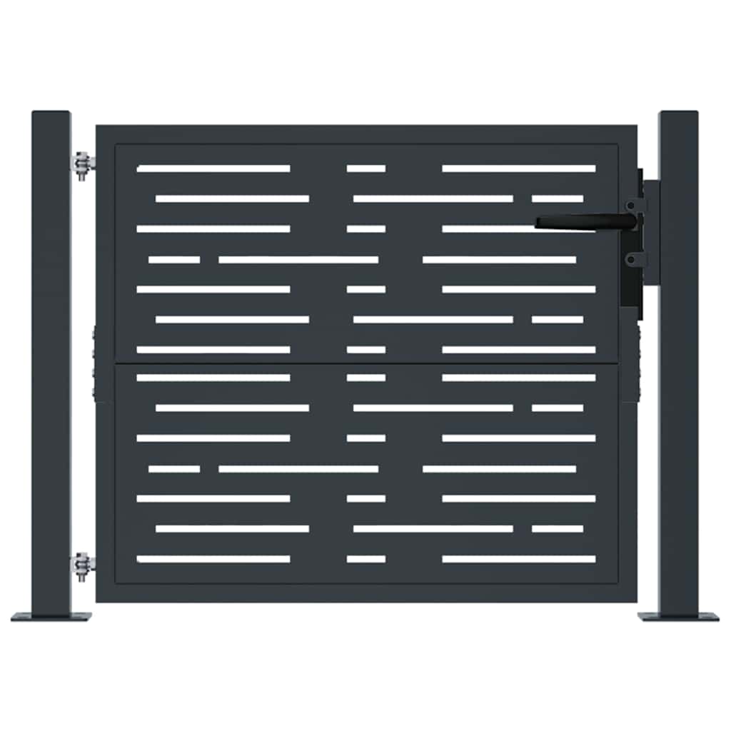 Garden Gate Fence Lockable Steel Outdoor Security Posts & Keys Anthracite