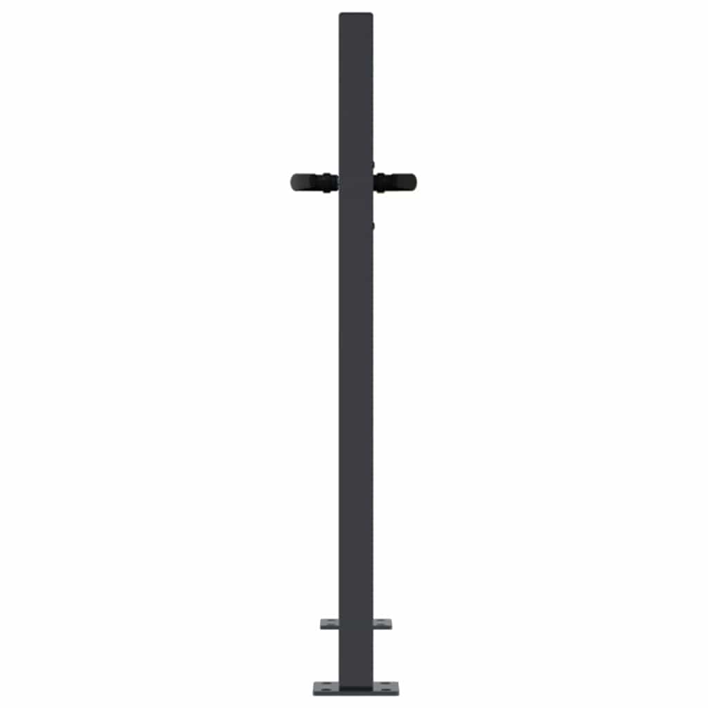 Garden Gate Fence Lockable Steel Outdoor Security Posts & Keys Anthracite