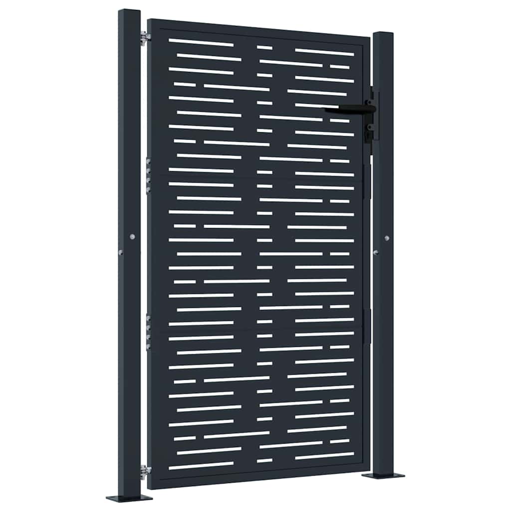 Garden Gate Fence Lockable Steel Outdoor Security Posts & Keys Anthracite