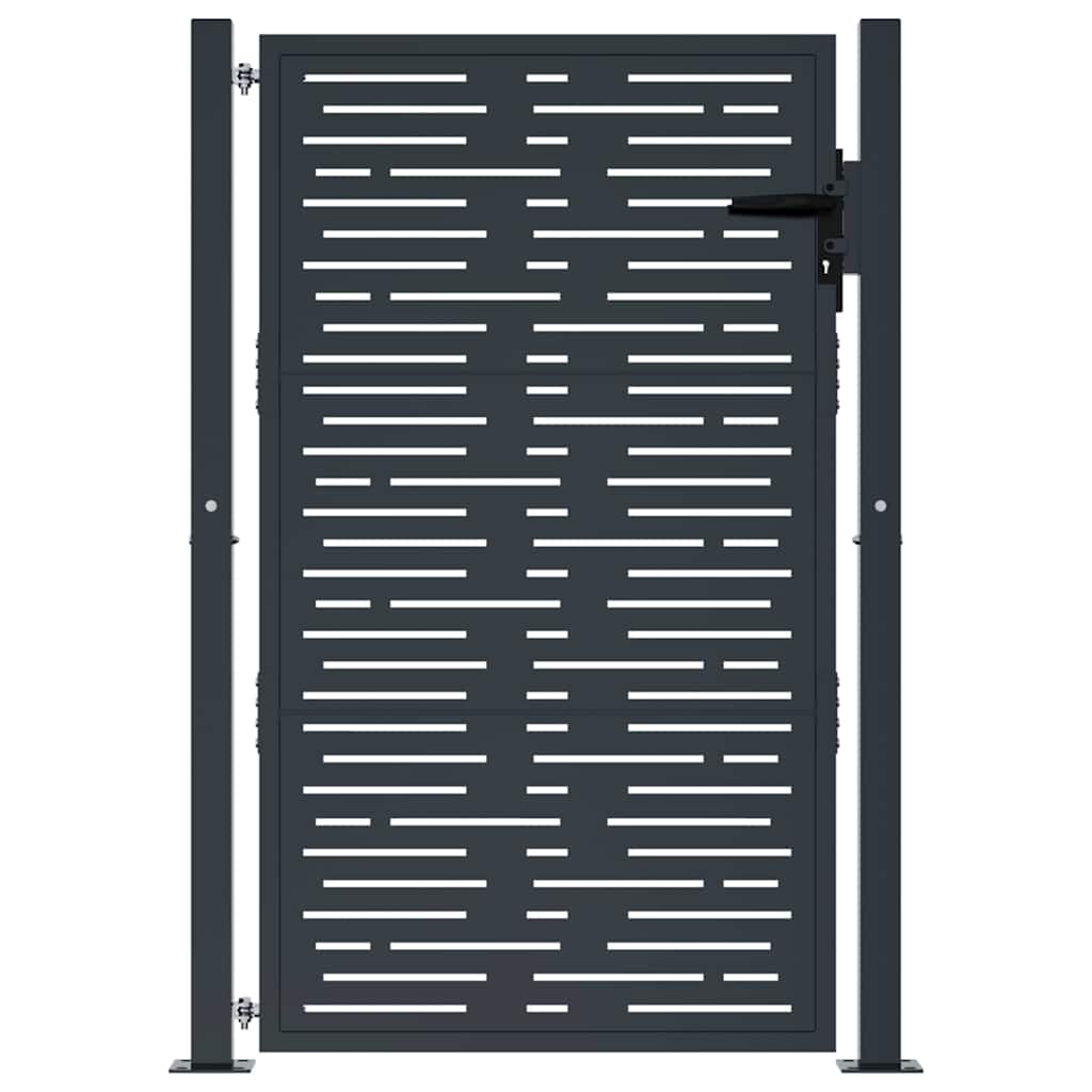 Garden Gate Fence Lockable Steel Outdoor Security Posts & Keys Anthracite
