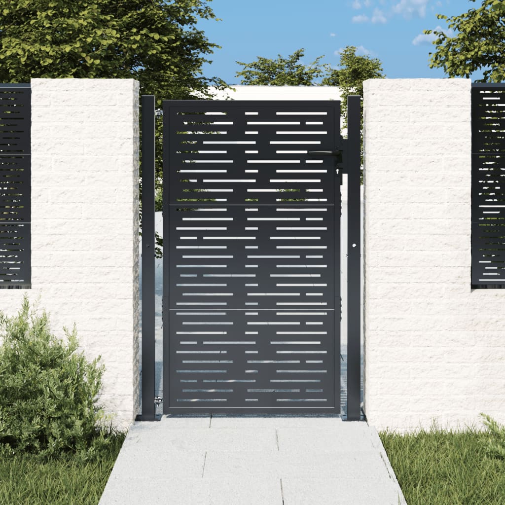 Garden Gate Anthracite Steel Square Design