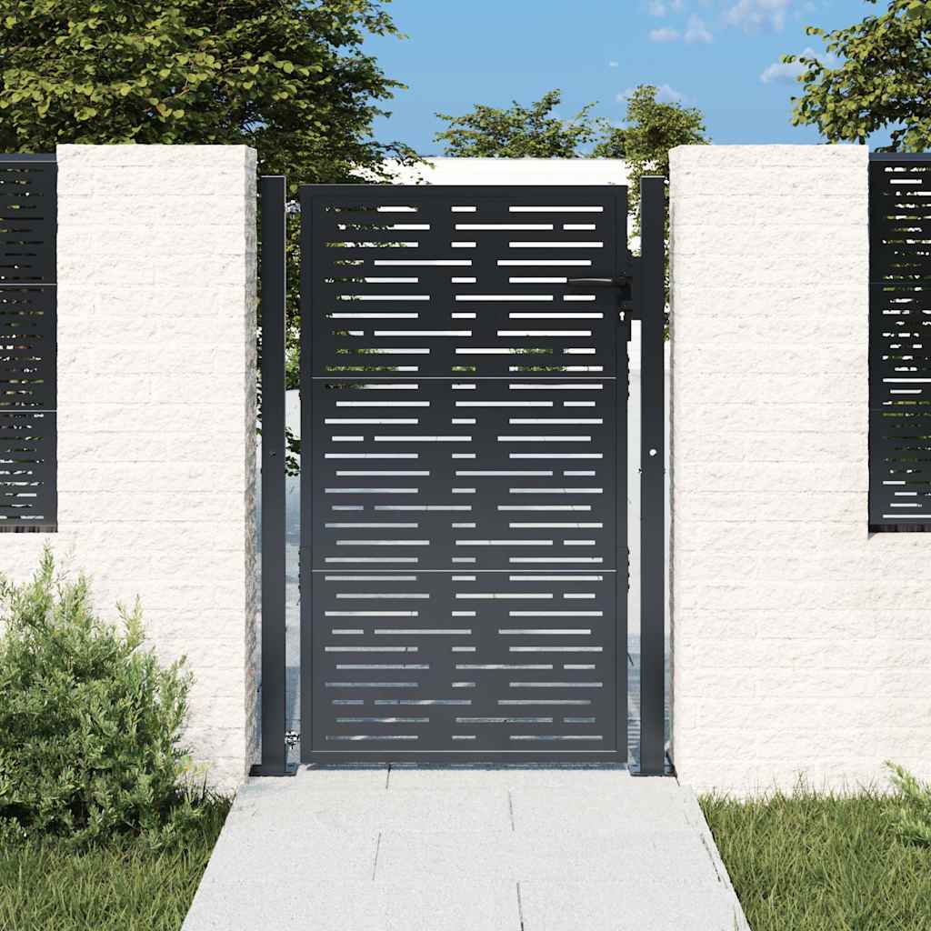Garden Gate Fence Lockable Steel Outdoor Security Posts & Keys Anthracite