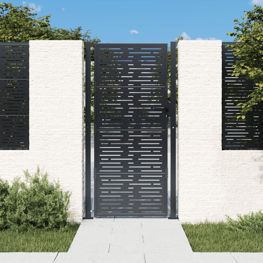 Garden Gate Anthracite Steel Square Design
