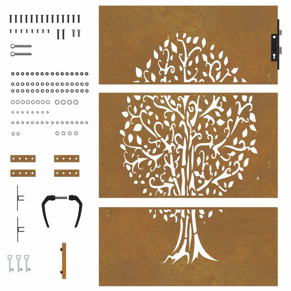 Garden Gate Corten Steel Tree Design