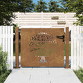 Garden Gate Galvanised Steel Silver Lockable Fence Outdoor Entrance Rusty Black