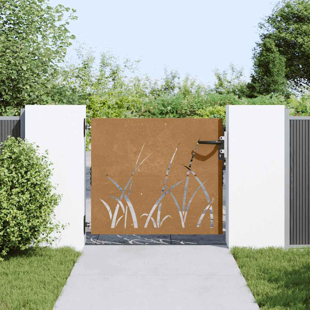 Garden Gate Corten Steel Grass Design