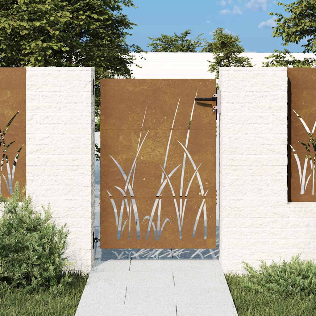 Garden Gate Corten Steel Grass Design