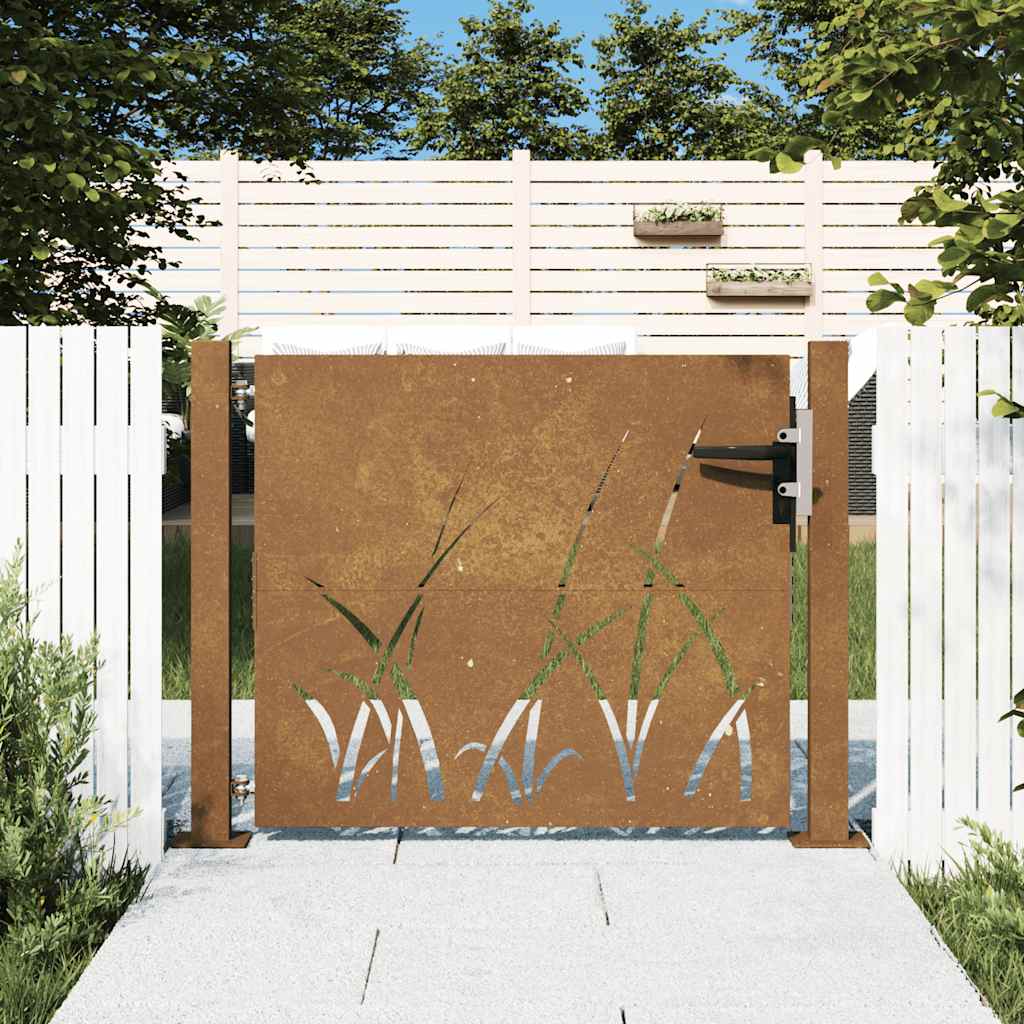 Garden Gate Corten Steel Grass Design