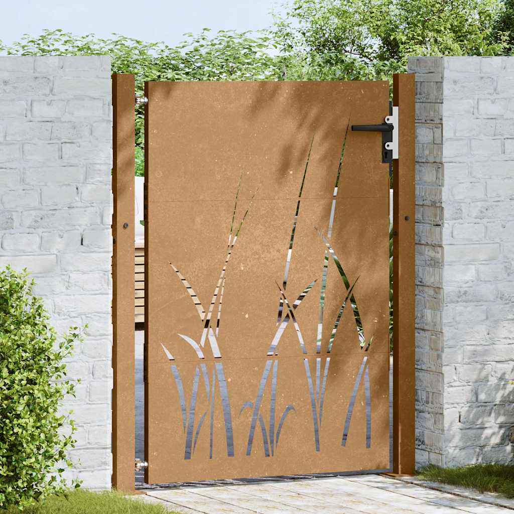 Garden Gate Corten Steel Grass Design