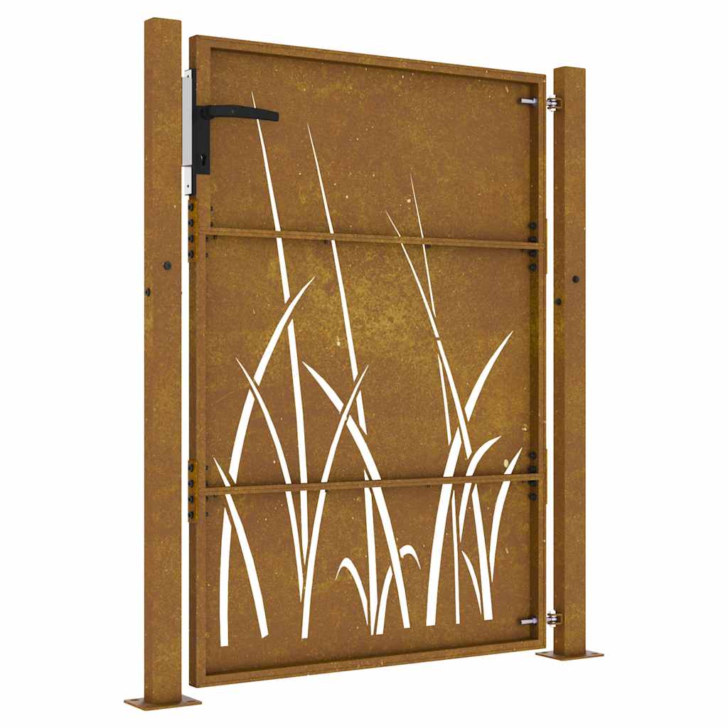 Garden Gate Corten Steel Grass Design