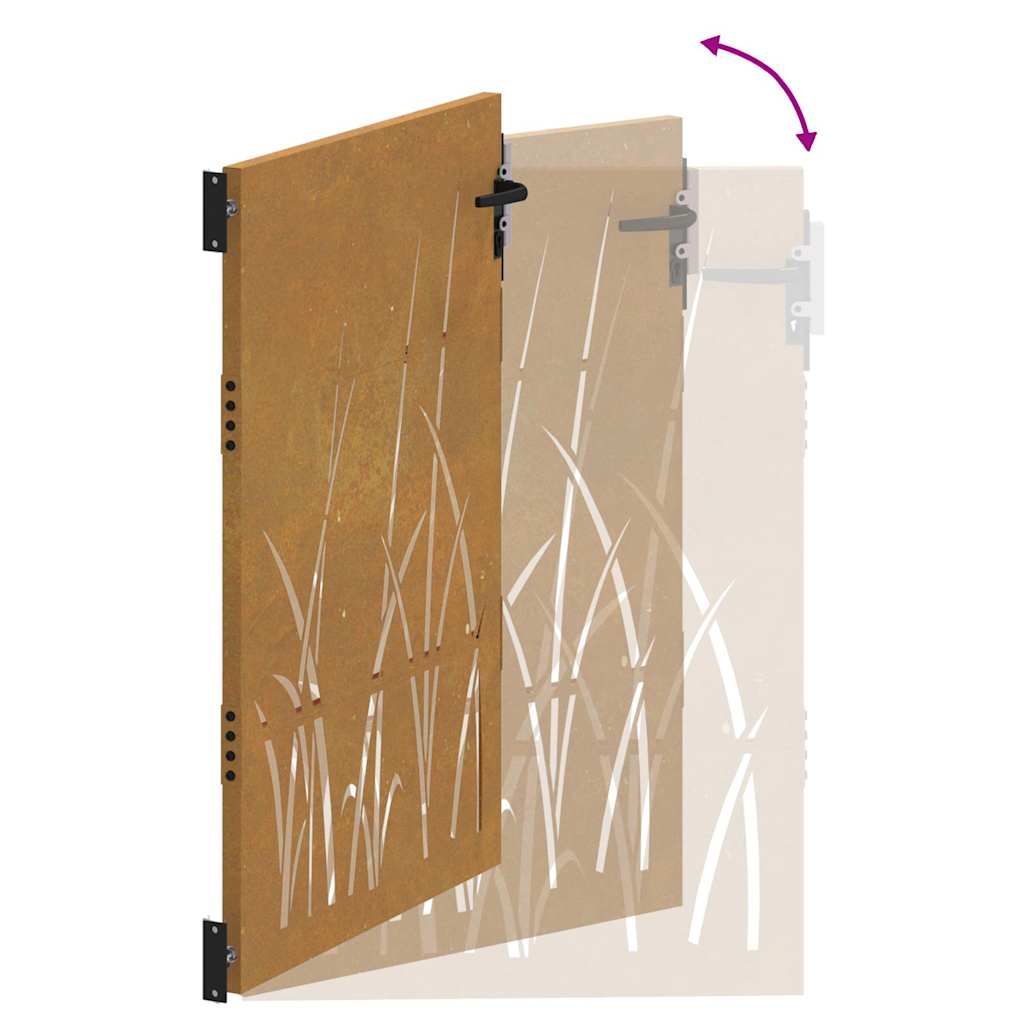 Garden Gate Corten Steel Grass Design