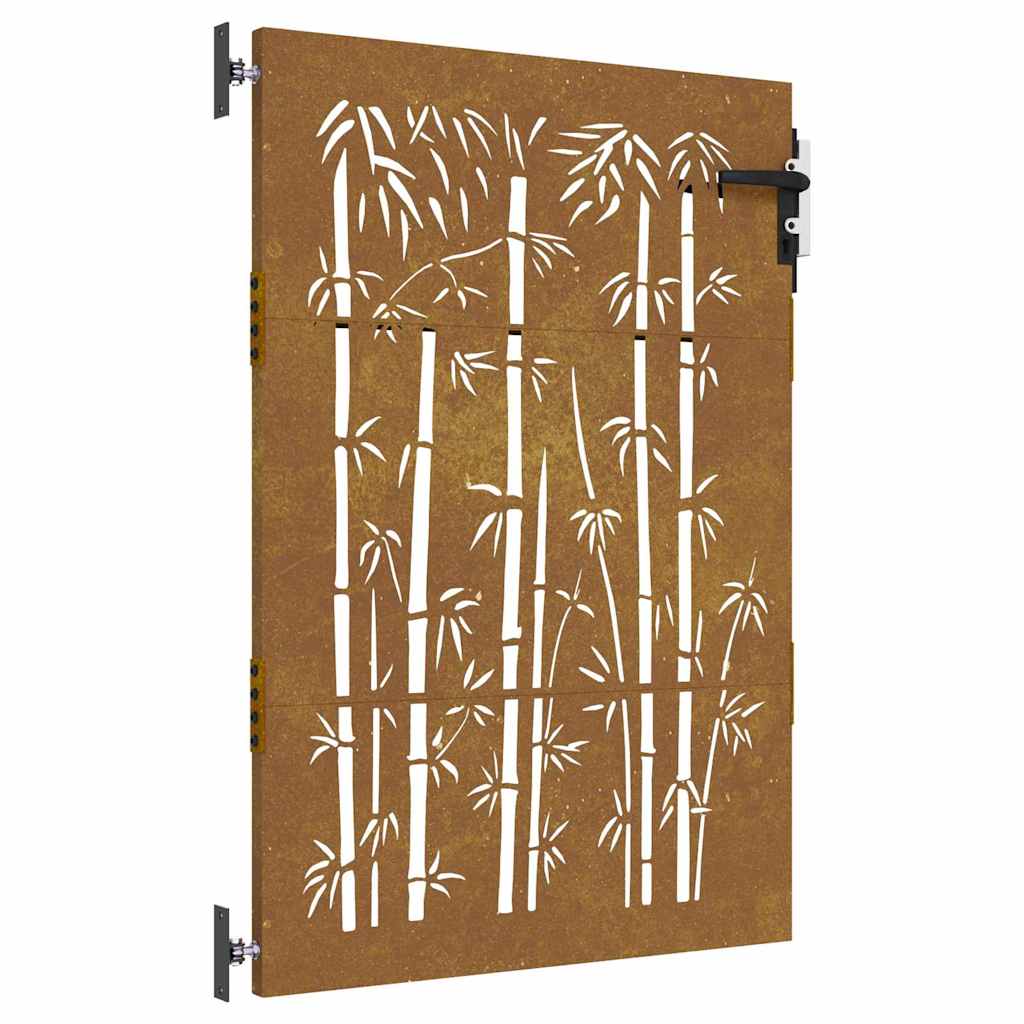 Garden Gate Corten Steel Bamboo Design